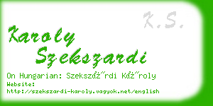 karoly szekszardi business card